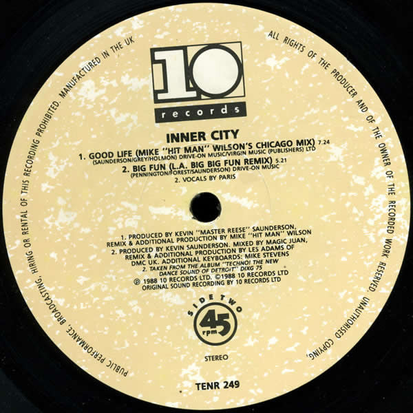 Inner City : Good Life (Chicago Mixes) (12", Single)