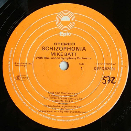 Mike Batt With The London Symphony Orchestra* : Schizophonia (LP, Album, Ora)