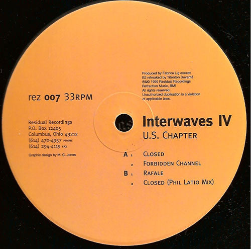 Fabrice Lig : Interwaves IV (U.S. Chapter) (12")