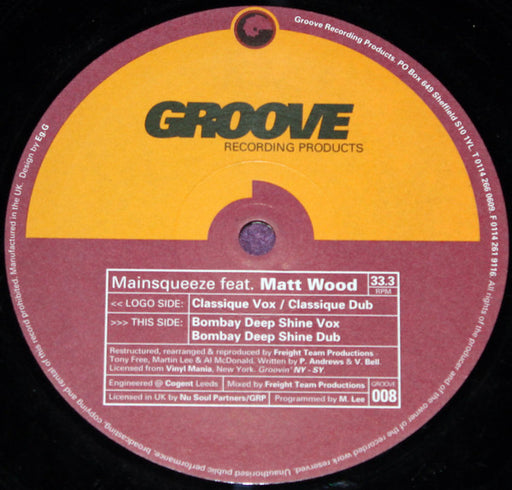 Main Squeeze Featuring Matt Wood : Shine The Light (Freight Team Remixes) (12")