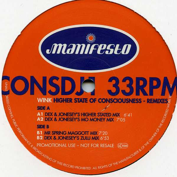 Wink* : Higher State Of Consciousness - Remixes (2x12", Promo)
