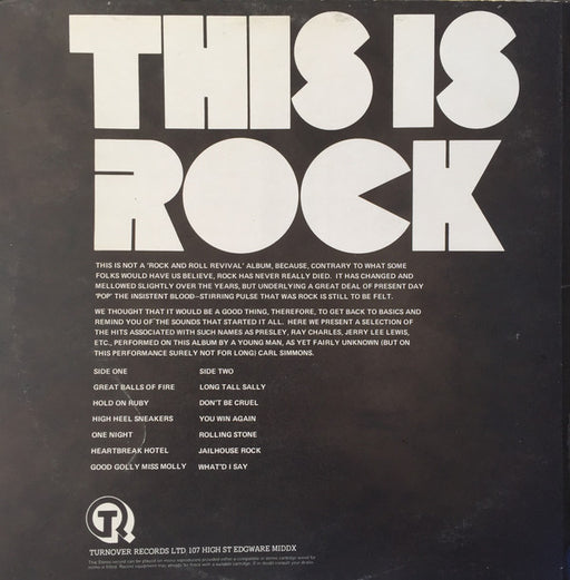 Carl Simmons (2) : This Is Rock (LP, Album)