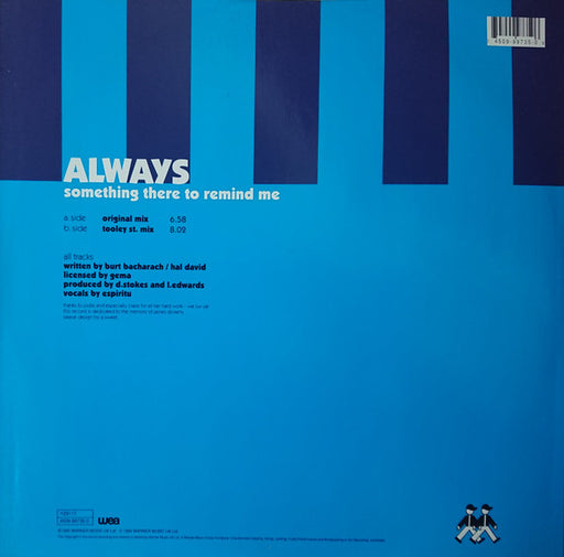 Tin Tin Out Featuring Espiritu : Always (Something There To Remind Me) (12", Single)