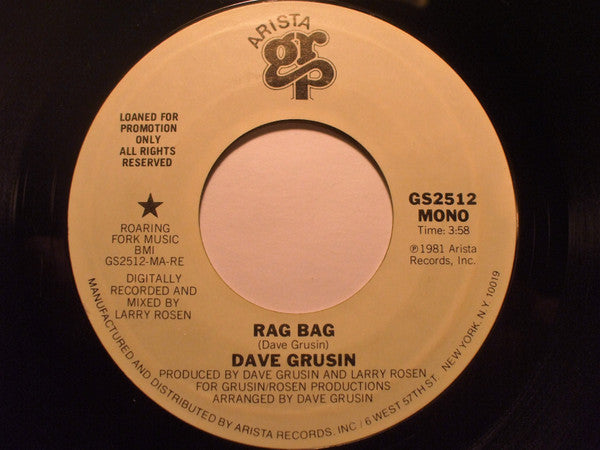 Dave Grusin : Rag Bag (7", Mono, Promo)