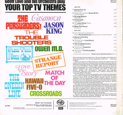 Geoff Love And His Orchestra* : Your Top TV Themes (LP)