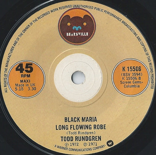 Todd Rundgren : I Saw The Light (7", Maxi, Sol)