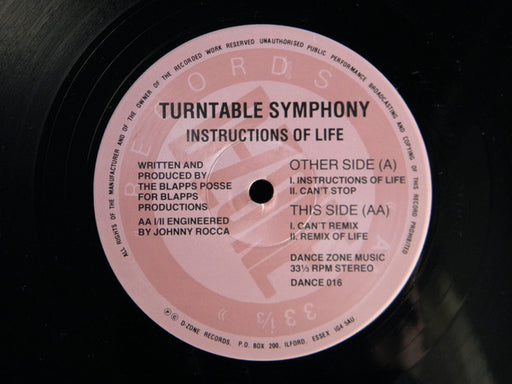 Turntable Symphony : Instructions Of Life (12", EP)