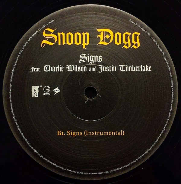 Snoop Dogg Feat Charlie Wilson And Justin Timberlake : Signs (12")