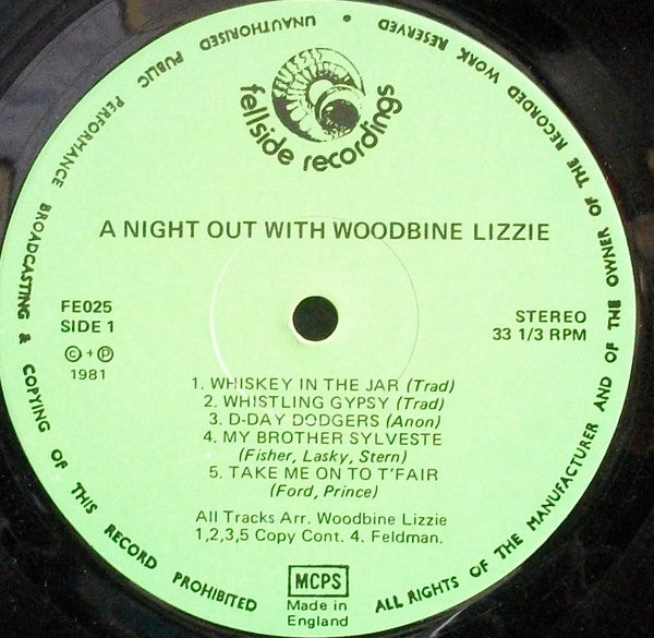 Woodbine Lizzie : A Night Out With Woodbine Lizzie (LP)