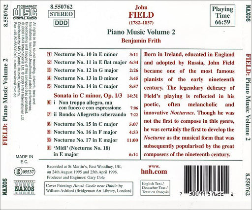 Field* - Benjamin Frith : Piano Music Volume 2 (Nocturnes And Sonatas) (CD, Album)