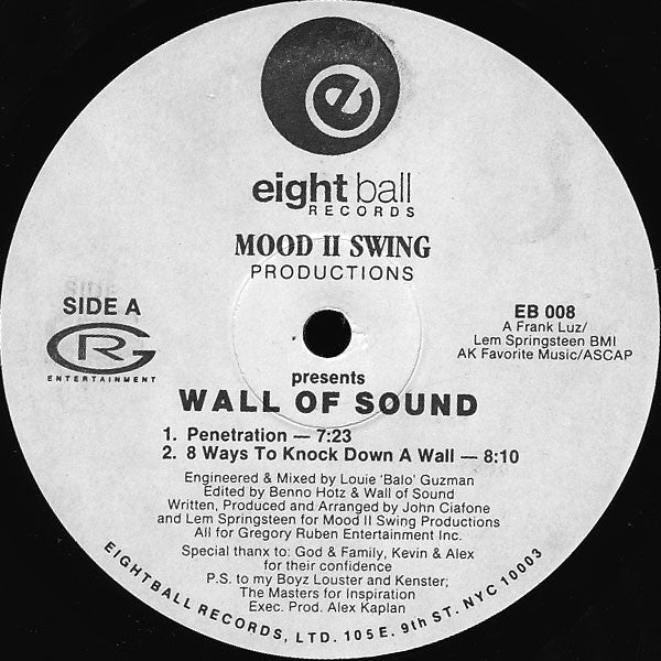 Mood II Swing Productions* Presents Wall Of Sound : Penetration / 8 Ways To Knock Down A Wall / I Need Your Luv (Right Now) (12")