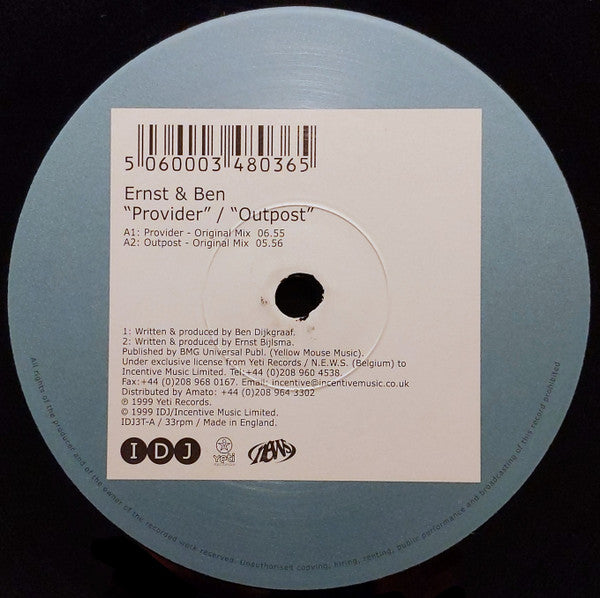 Ernst & Ben : Provider / Outpost (12")