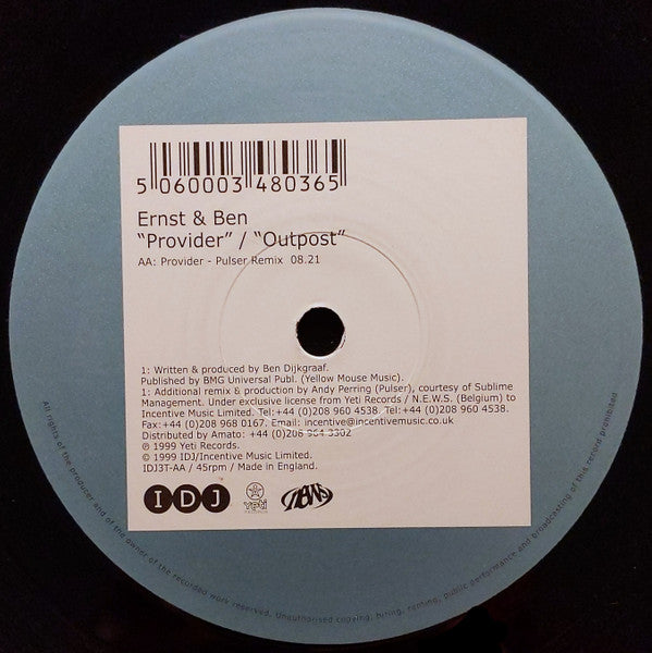 Ernst & Ben : Provider / Outpost (12")