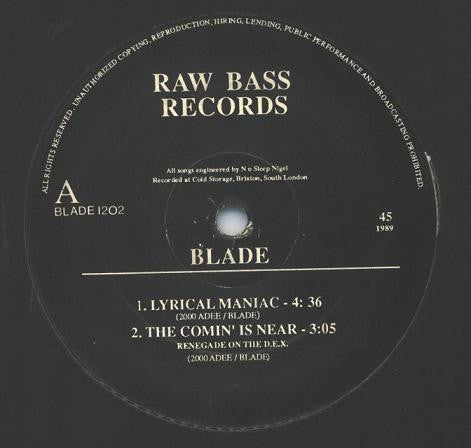 Blade (3) : Lyrical Maniac (12")