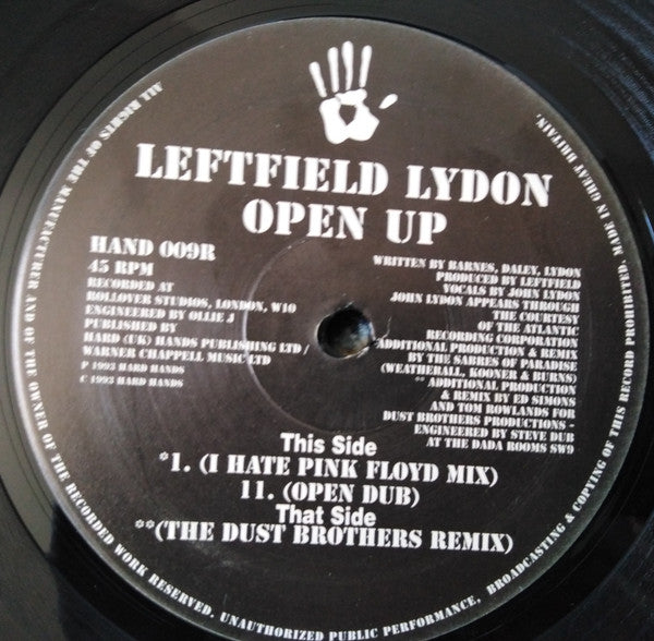 Leftfield, Lydon* : Open Up (12", Com)