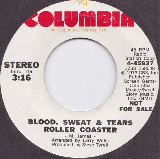 Blood, Sweat And Tears : Roller Coaster  (7", Single, Mono, Promo)