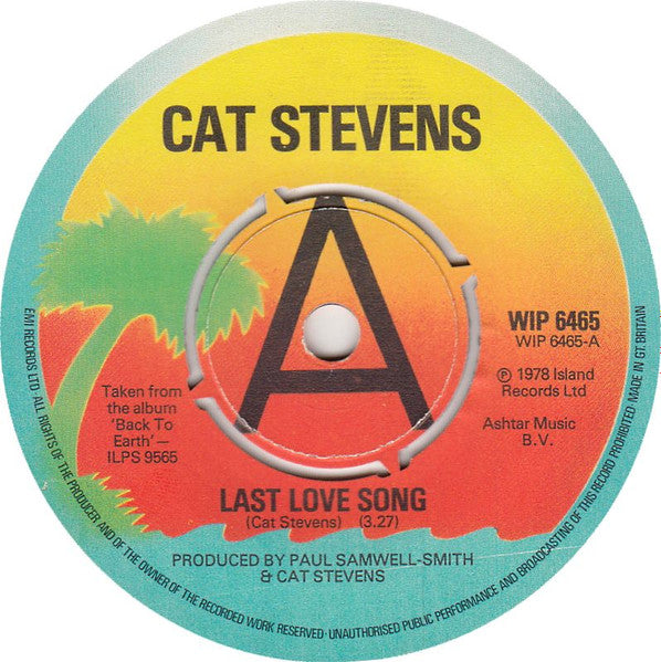 Cat Stevens : Last Love Song (7", Promo)