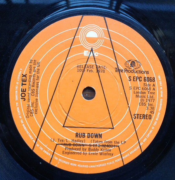 Joe Tex : Rub Down (7", Promo)