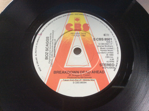 Boz Scaggs : Breakdown Dead Ahead (7", Single, Promo)