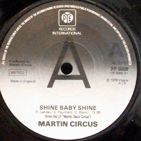 Martin Circus : Shine Baby Shine (7", Single, Promo)