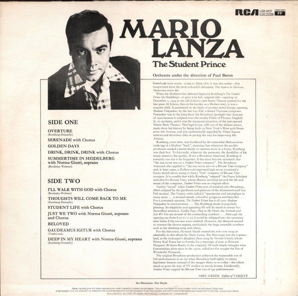 Mario Lanza : The Student Prince (LP, RE)