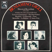 Beniamino Gigli : Historical Recordings 1918-1927 (LP, Album, Comp, Mono)