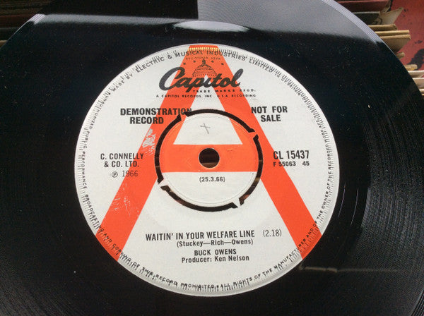 Buck Owens : Waitin' In Your Welfare Line (7", Single, Promo)