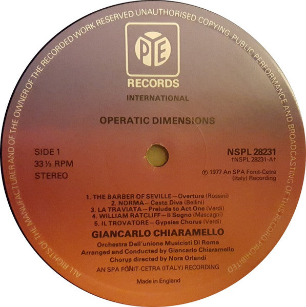 Giancarlo Chiaramello : Operatic Dimensions - Now (LP, Album)