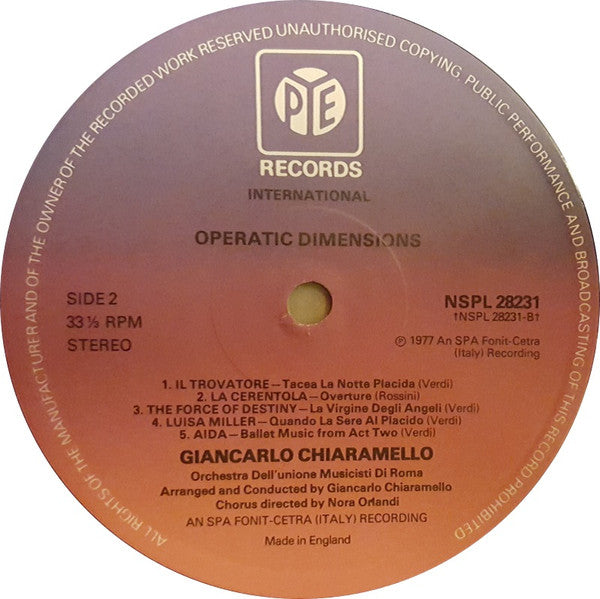 Giancarlo Chiaramello : Operatic Dimensions - Now (LP, Album)