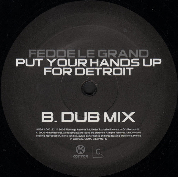 Fedde Le Grand : Put Your Hands Up For Detroit (12")