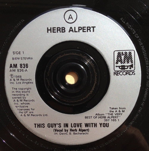 Herb Alpert : This Guy's In Love With You (7", Sil)