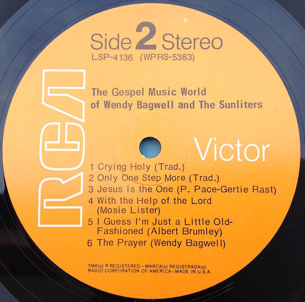Wendy Bagwell And The Sunliters : The Gospel World Of Wendy Bagwell And The Sunliters (LP)