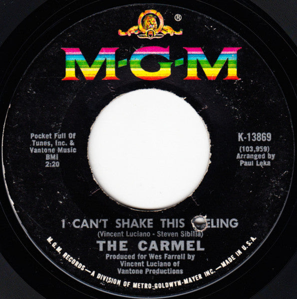 The Carmel : I Can't Shake This Feeling / Let My Child Be Free (7", Single)