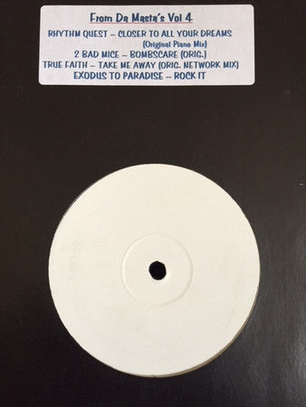 Various : From Da Masta's Vol 4 (12", Unofficial, W/Lbl)