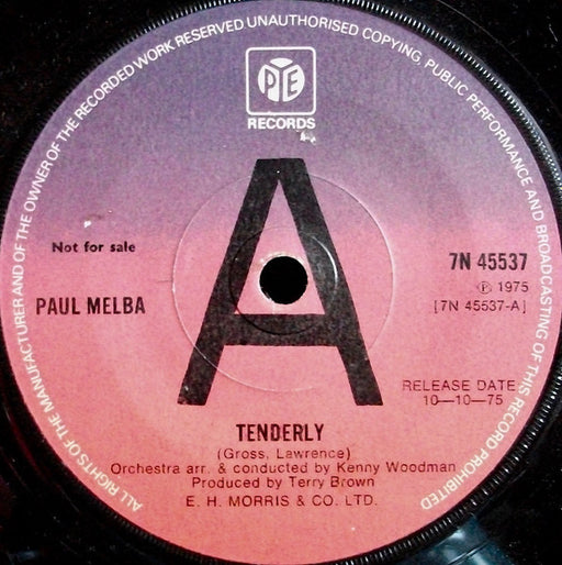Paul Melba : Tenderly (7", Promo)