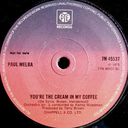Paul Melba : Tenderly (7", Promo)