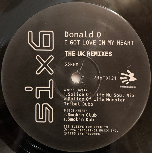 Donald O : I Got Love In My Heart (The UK Remixes) (2x12", Ltd)