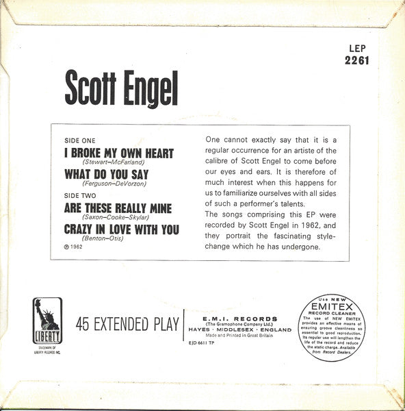 Scott Engel : I Broke My Own Heart (7", EP, Mono, Pus)