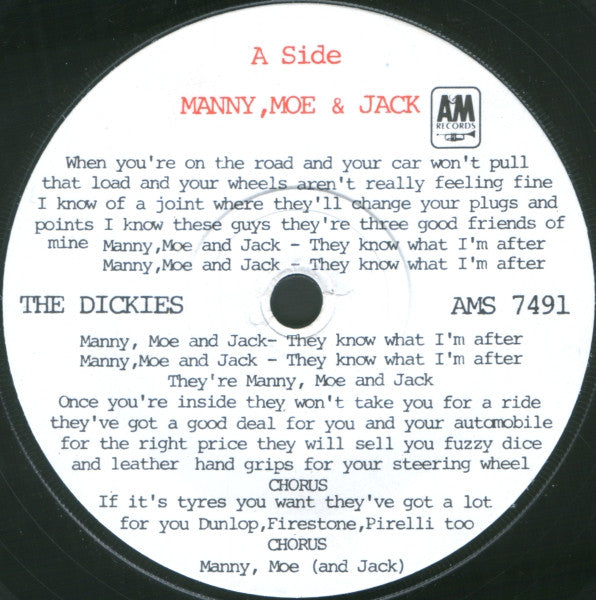 The Dickies : Manny, Moe And Jack (7", Single)