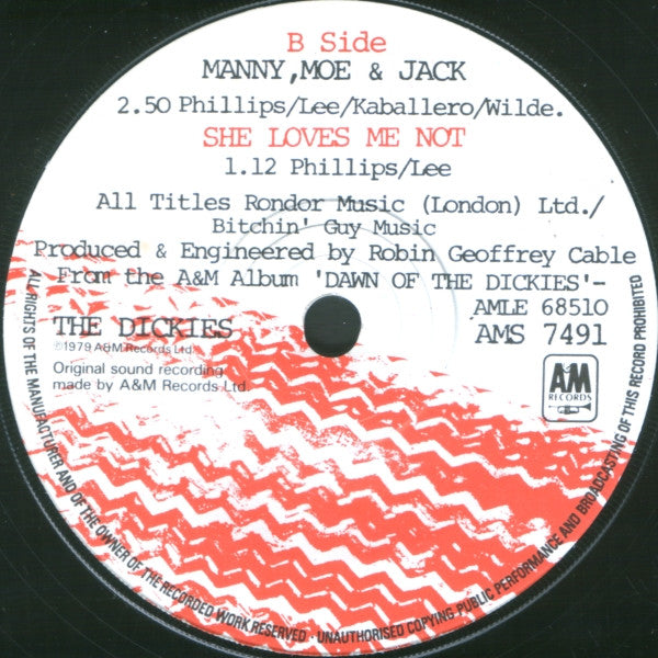 The Dickies : Manny, Moe And Jack (7", Single)