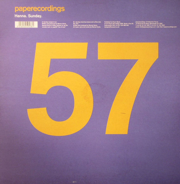 Hanna : Sunday (12")