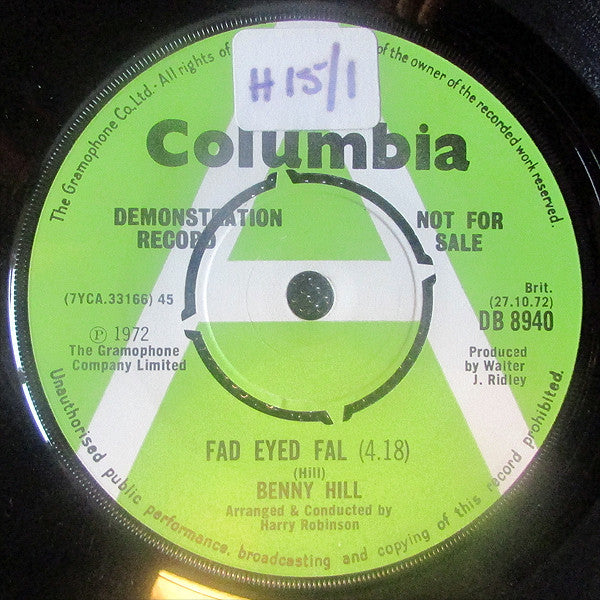 Benny Hill : Fad Eyed Fal (7", Promo)