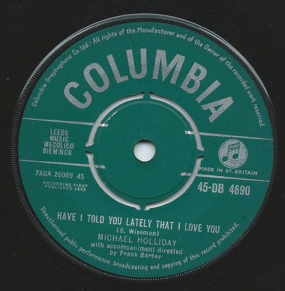 Michael Holliday : It Only Takes A Minute (7", Single)