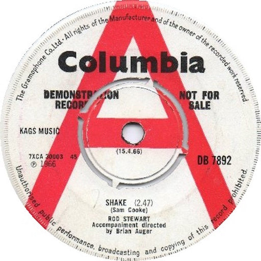 Rod Stewart : Shake / I Just Got Some (7", Single, Promo)
