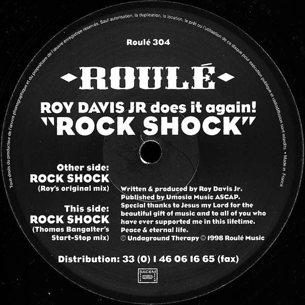 Roy Davis Jr* : Rock Shock (12")
