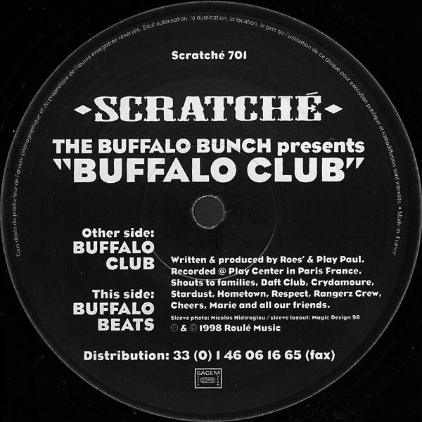 The Buffalo Bunch : Buffalo Club (12")