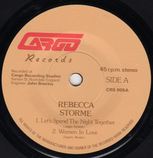 Rebecca Storme : Let's Spend The Night Together (7")