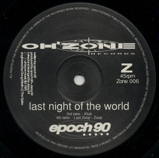 Epoch 90 : Last Night Of The World (12")