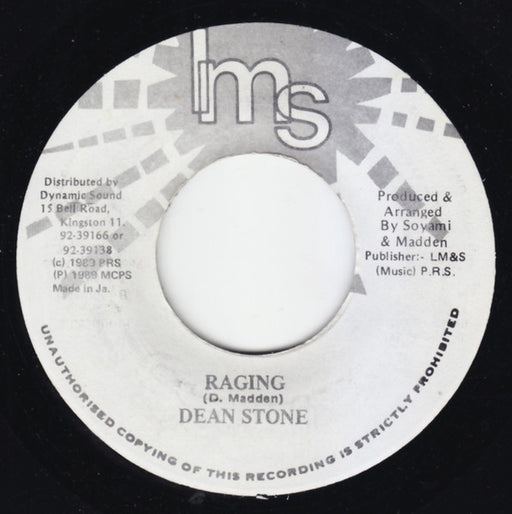 Dean Stone (2) : Raging (7", Single)