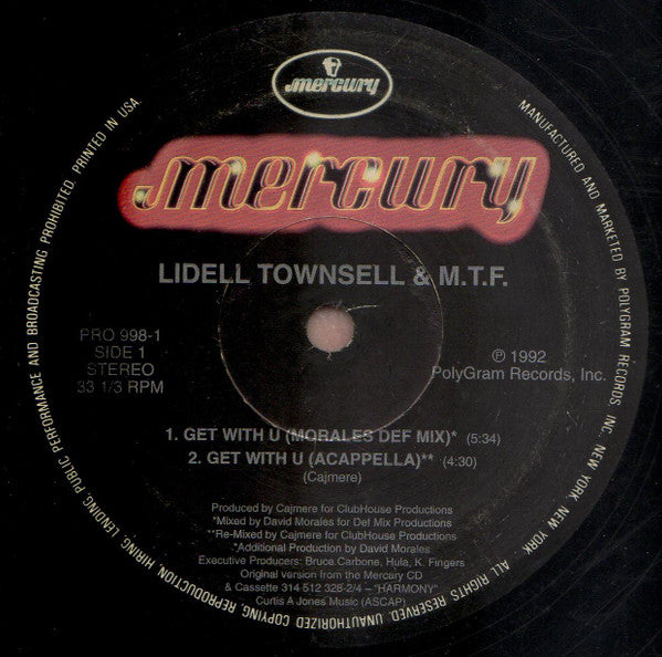 Lidell Townsell & M.T.F. : Get With U (12", Promo)